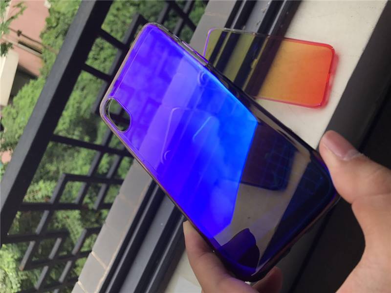Husa apple iphone 6 plus/6s plus, mystyle crystal blue cameleon gradient color changer