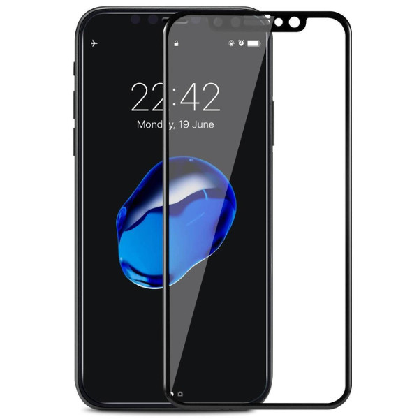 Folie sticla 6d iphone x geam protectie acoperire completa neagra