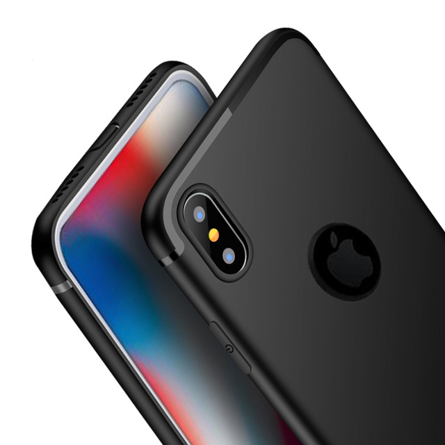 Husa telefon apple iphone 10, iphone x ofera protectie silicon ultrasubtire lux black matte