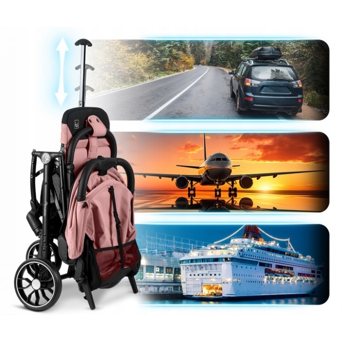 Carucior sport pentru copii, 78 x 33 x 104 cm, nukido paseo, roz