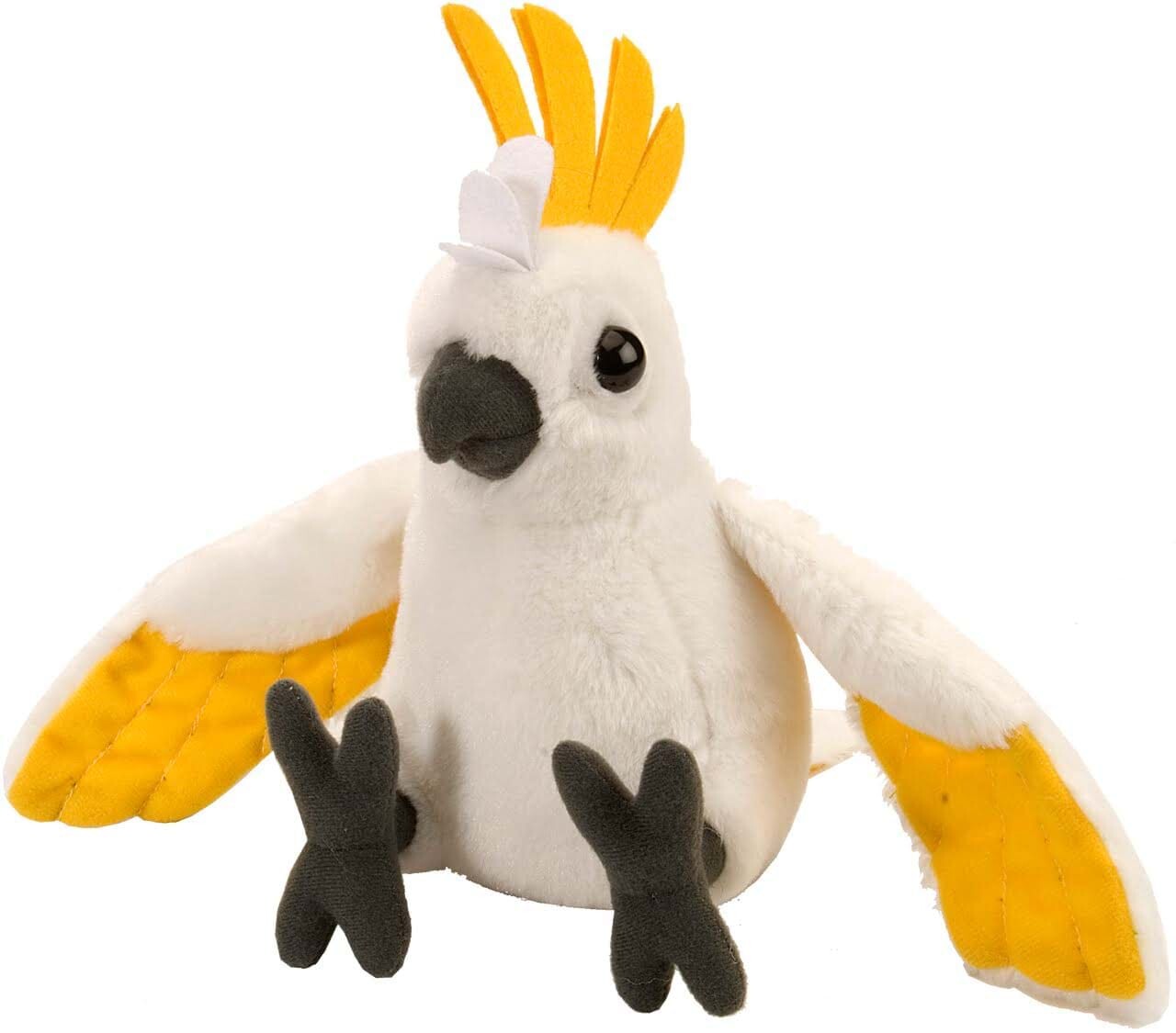 Papagal cacadu umbrelat alb - jucarie plus wild republic 20 cm