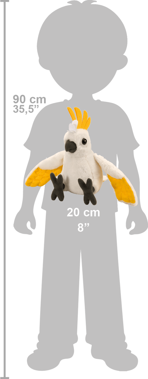 Papagal cacadu umbrelat alb - jucarie plus wild republic 20 cm