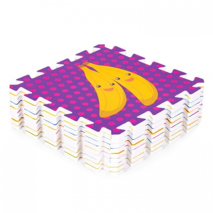 Salteluta de joaca pentru copii 86 x 86 x 1 cm iplay 0393 - fructe si legume