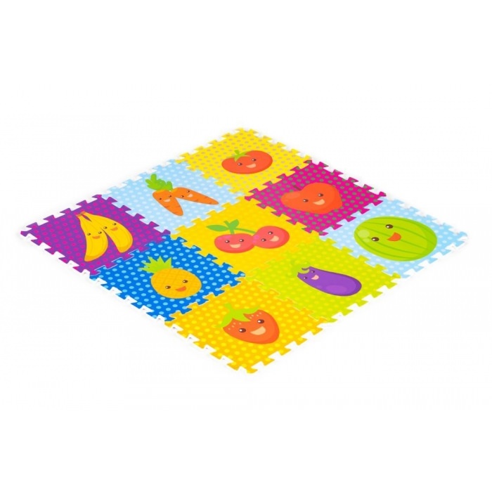 Salteluta de joaca pentru copii 86 x 86 x 1 cm iplay 0393 - fructe si legume