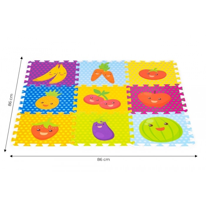 Salteluta de joaca pentru copii 86 x 86 x 1 cm iplay 0393 - fructe si legume
