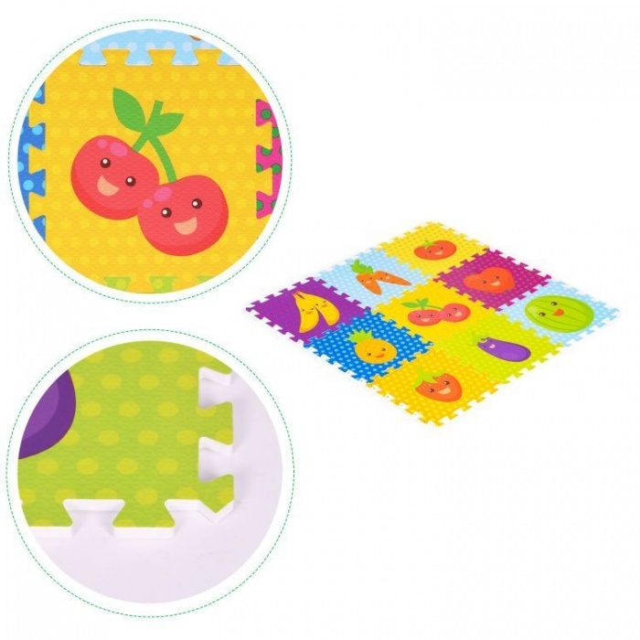 Salteluta de joaca pentru copii 86 x 86 x 1 cm iplay 0393 - fructe si legume