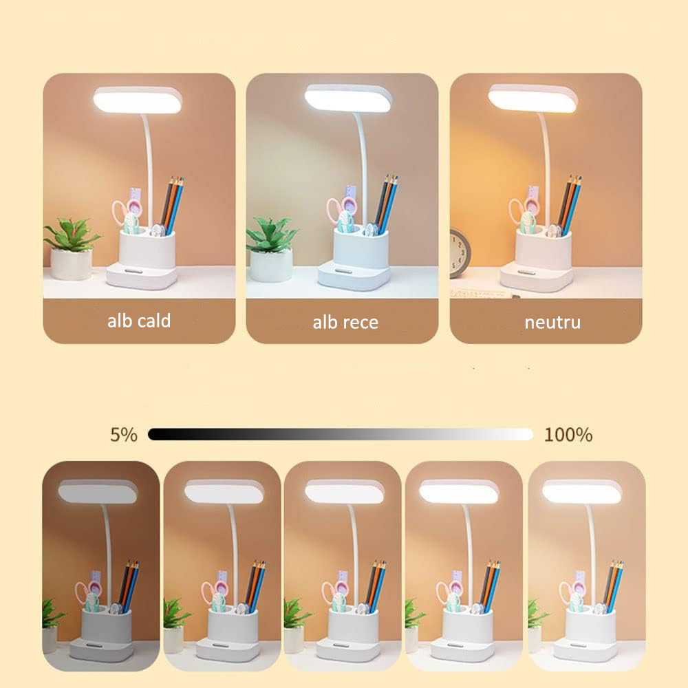 Lampa led de birou 1958, portabila, usb, 5w
