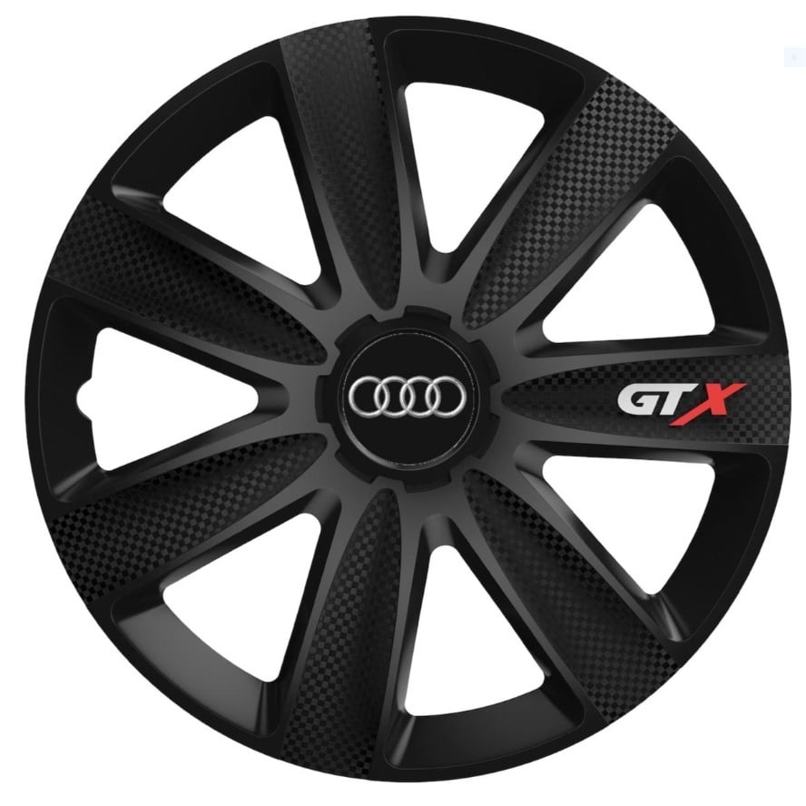 Set 4 capace roti gtx carbon negru r17, compatibil cu audi