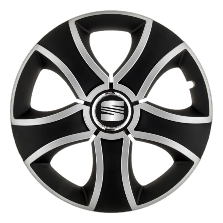 Set 4 capace roti bis gri-negru r16 pentru gama auto seat