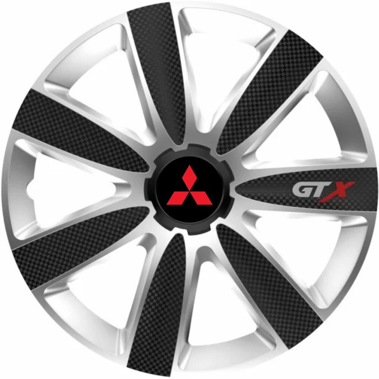 Set 4 capace roti 14`` gtx carbon gri-negru, compatibil cu mitsubishi