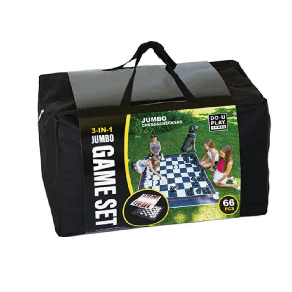 Joc de exterior 3 in 1 sah/dame/table