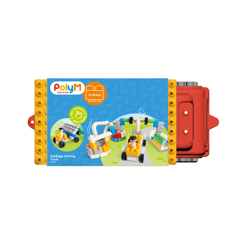 Set constructie polym - masina de pompieri de jucarie (106 piese)