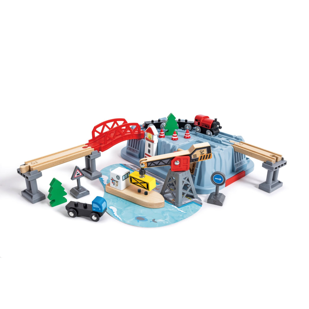 Set trenulet port din lemn hape 51 piese