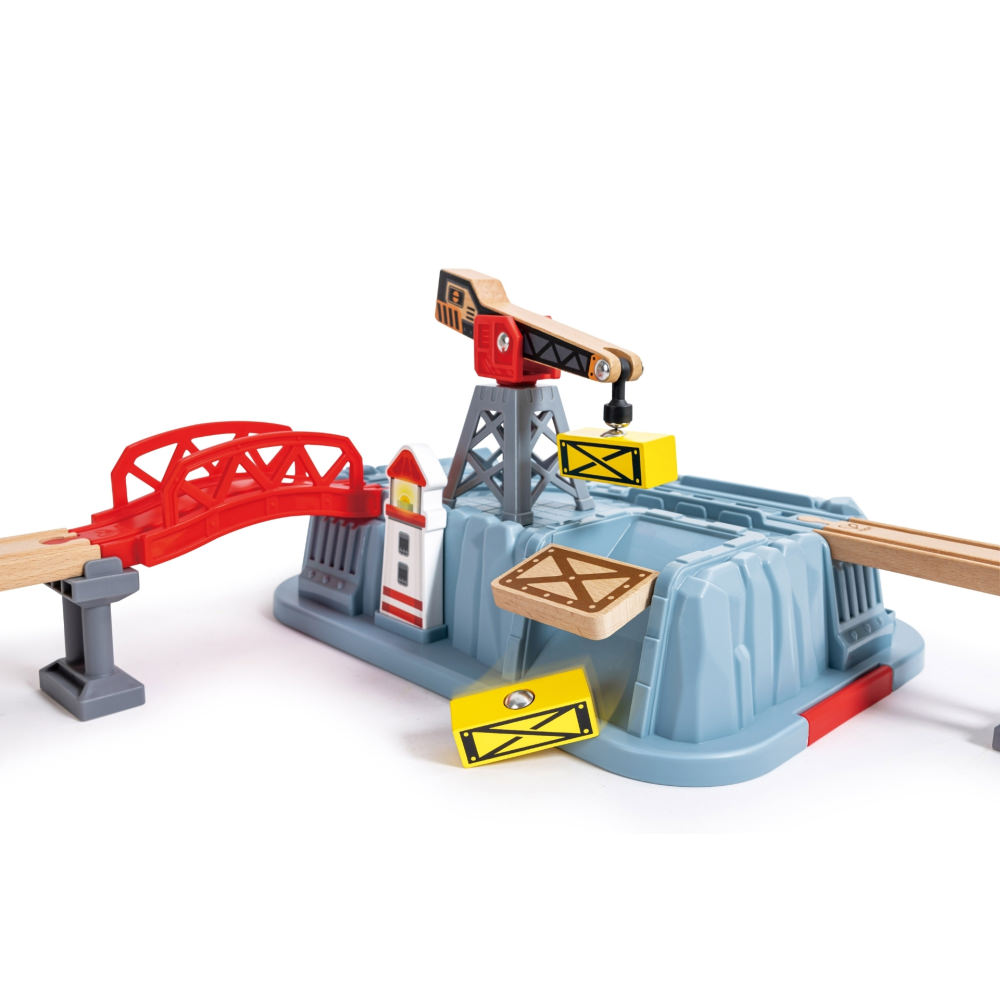 Set trenulet port din lemn hape 51 piese