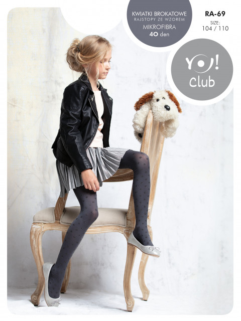 Dres microfibra 40 den cu floricele sclipitoare (culoare: bleumarine, marimi