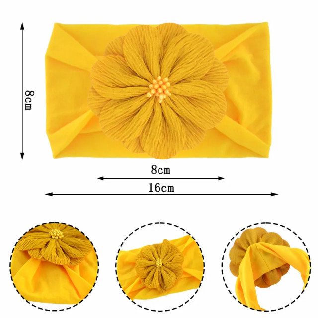 Bentita lata pentru bebeluse cu floare aplicata (marime disponibila: 0-12 luni,