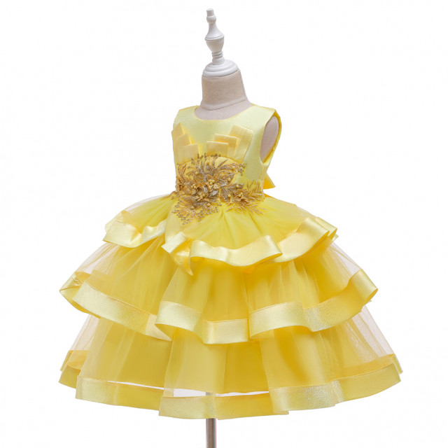 Rochita de ocazie galbena cu volane (marime disponibila: 6-9 luni (marimea 19