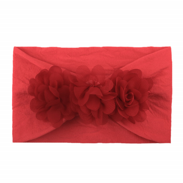 Bentita lata pentru fetite cu floricele aplicate (marime disponibila: 0-12