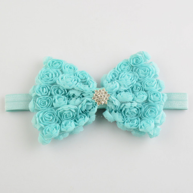 Bentita pentru fetite - fundita din trandafirasi (marime disponibila: 0-12