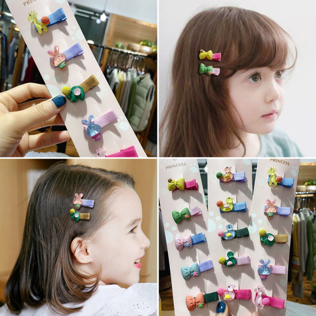 Set de 5 clame colorate pentru par - fundite