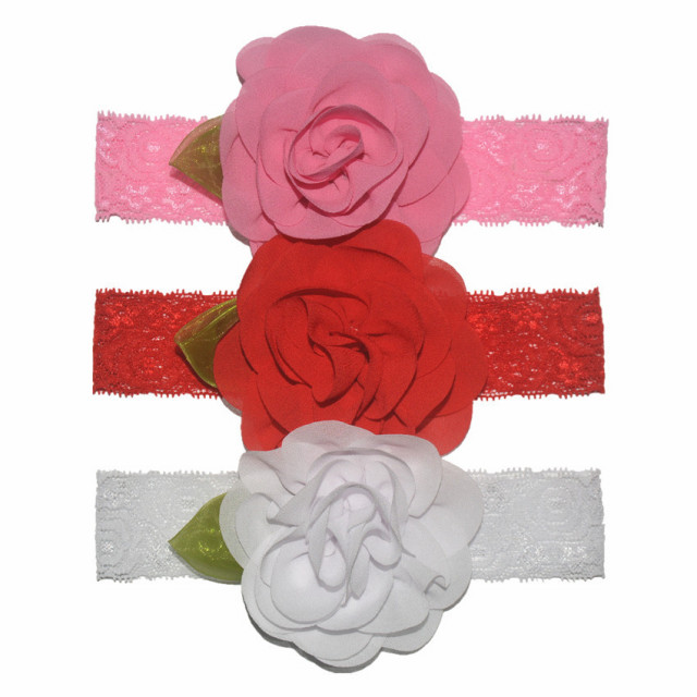 Bentita din dantela cu floare aplicata (culoare: galben, marime disponibila: