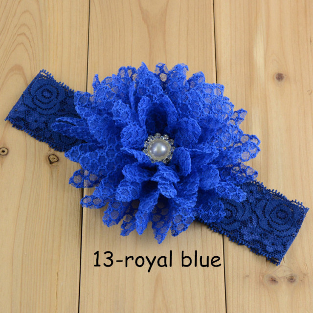 Bentita din dantela cu floare si perluta (culoare: galben, marime disponibila: