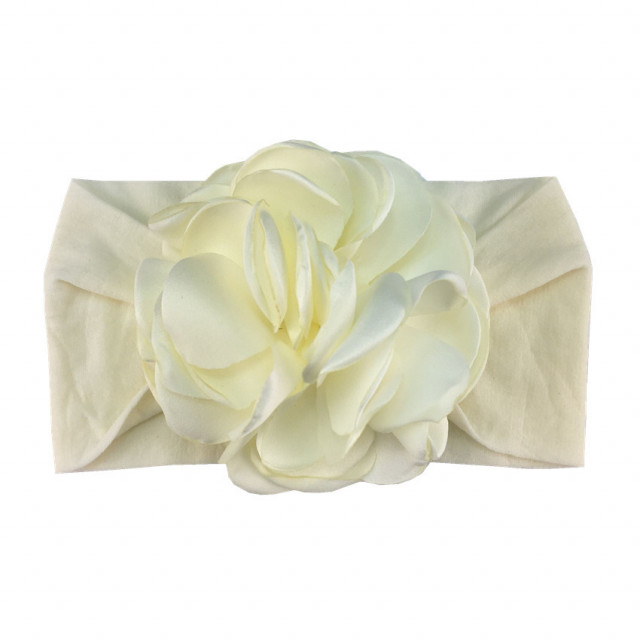 Bentita lata cu floare din saten aplicata (marime disponibila: 0-12 luni,