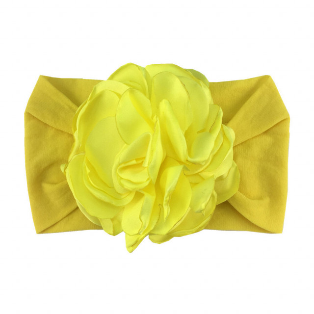 Bentita lata cu floare din saten aplicata (marime disponibila: 0-12 luni,