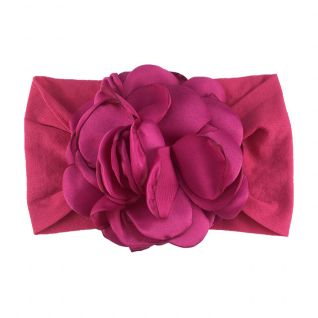 Bentita lata cu floare din saten aplicata (marime disponibila: 0-12 luni,