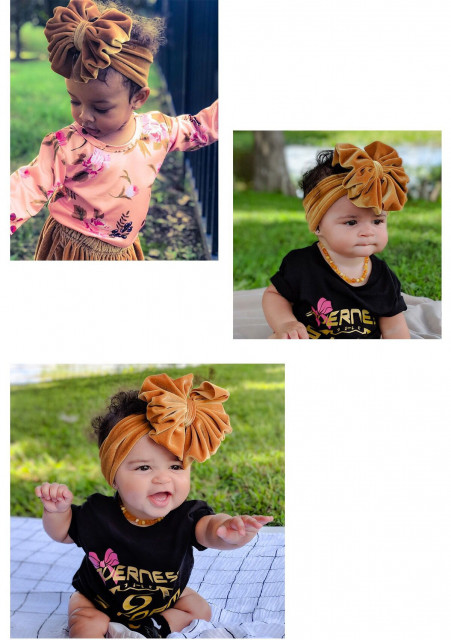 Bentita lata din catifea cu funda (marime disponibila: 6-12 luni (marimea 19