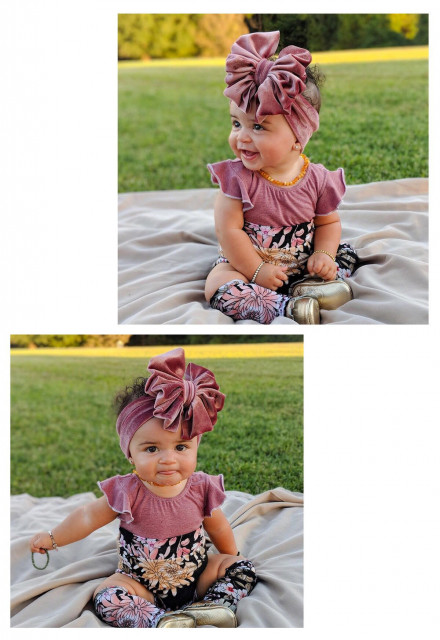 Bentita lata din catifea cu funda (marime disponibila: 6-12 luni (marimea 19