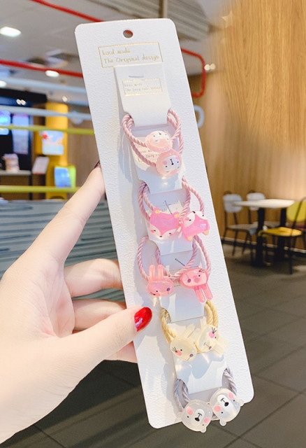 Set de 10 elastice pentru par - forest animals