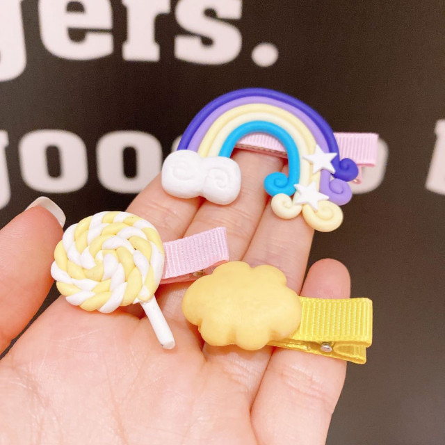 Set de 3 clame clips - yellow rainbow