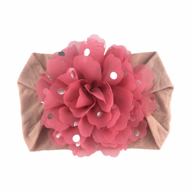 Bentita lata cu floare din tulle si buline argintii (marime disponibila: 0-12