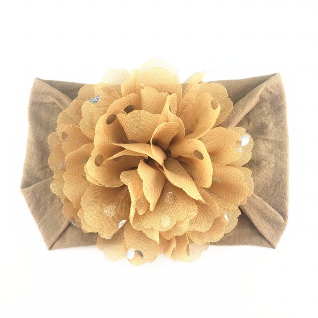 Bentita lata cu floare din tulle si buline argintii (marime disponibila: 0-12