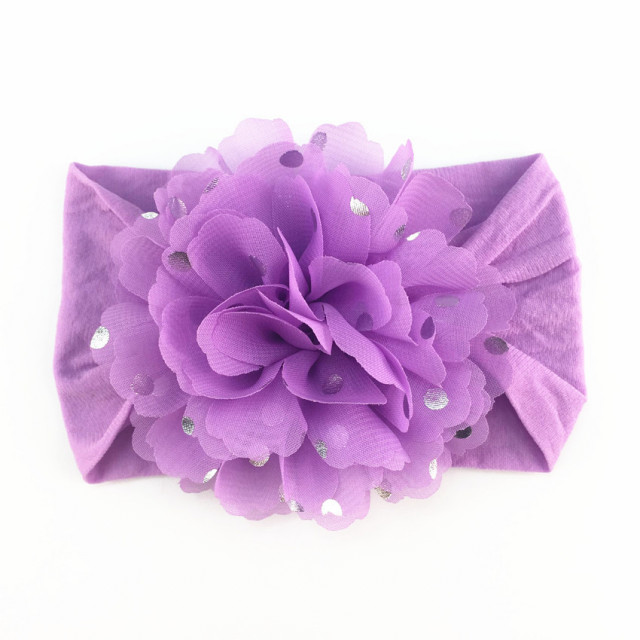 Bentita lata cu floare din tulle si buline argintii (marime disponibila: 0-12