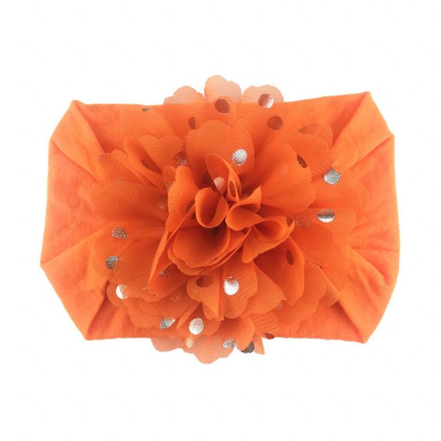 Bentita lata cu floare din tulle si buline argintii (marime disponibila: 0-12