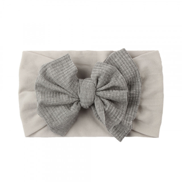 Bentita lata cu funda aplicata (marime disponibila: 0-12 luni, culoare: gri)