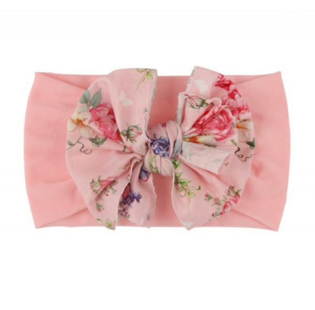 Bentita lata cu funda inflorata aplicata (marime disponibila: 0-12 luni, model: