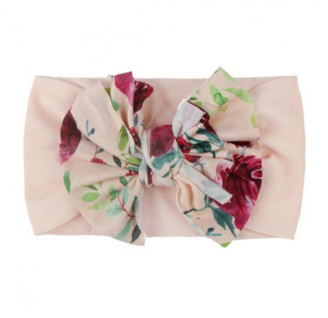 Bentita lata cu funda inflorata aplicata (marime disponibila: 0-12 luni, model: