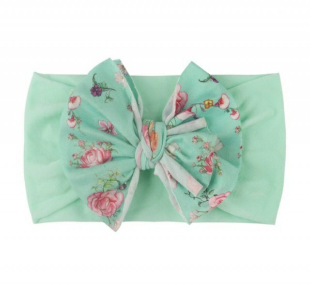 Bentita lata cu funda inflorata aplicata (marime disponibila: 0-12 luni, model: