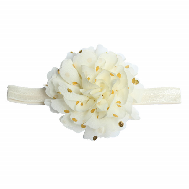 Bentita pentru fetite - margareta cu bulinute aurii (marime disponibila: 0-12