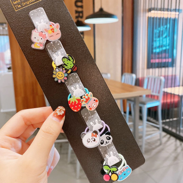 Set de 10 elastice mici pentru par - happy