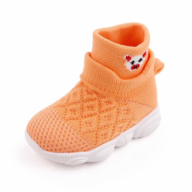 Mocasini portocalii, inalti tip adidas - ursulet (marime disponibila: marimea