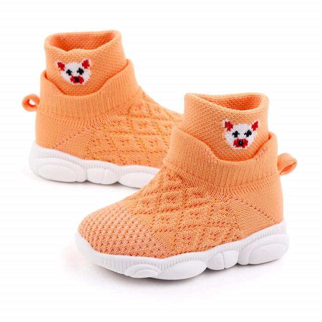 Mocasini portocalii, inalti tip adidas - ursulet (marime disponibila: marimea