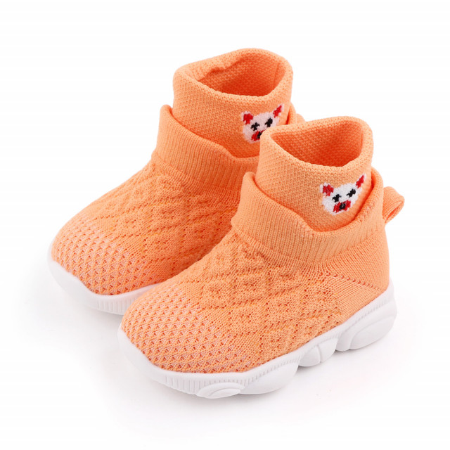 Mocasini portocalii, inalti tip adidas - ursulet (marime disponibila: marimea