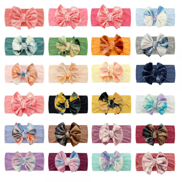 Bentita lata cu fundita din catifea (marime disponibila: 0-12 luni, culoare: