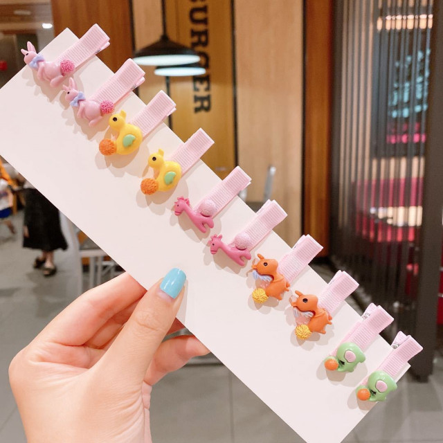 Set de 10 clame pentru par - animalute vesele