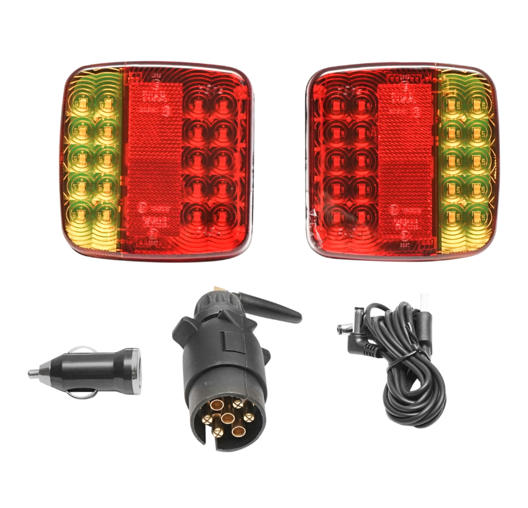Set 2 x lampi magnetice led wifi, control wireless, 12 24v, baterie 2000mah, cablu inclus, ip65 ,   semnalizare mobila si versatila pentru auto, remorci sau utilaje