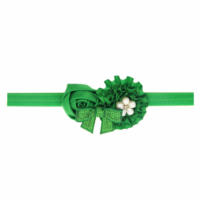 Bentita cu fundita cu paiete si perlute (marime disponibila: 0-12 luni,